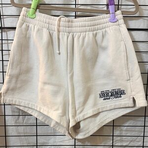 Abercrombie & Fitch Off-White Athletic Shorts